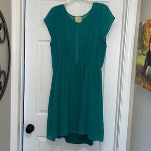 ModCloth Jade Green Cap Sleeve Dress